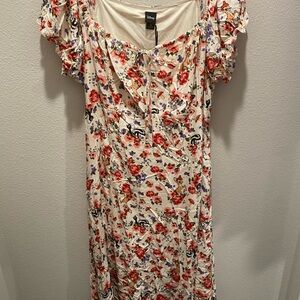 Disney Bambi Floral Dress with Ruffle Sleeves 2x NWT